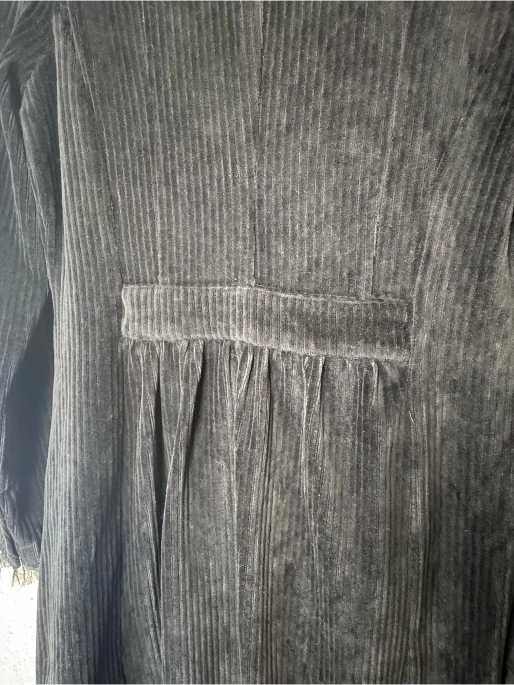 Free People Black‎ Corduroy Ribbed Coat Jacket Rare HTF Whimsigoth Grunge Goth L
